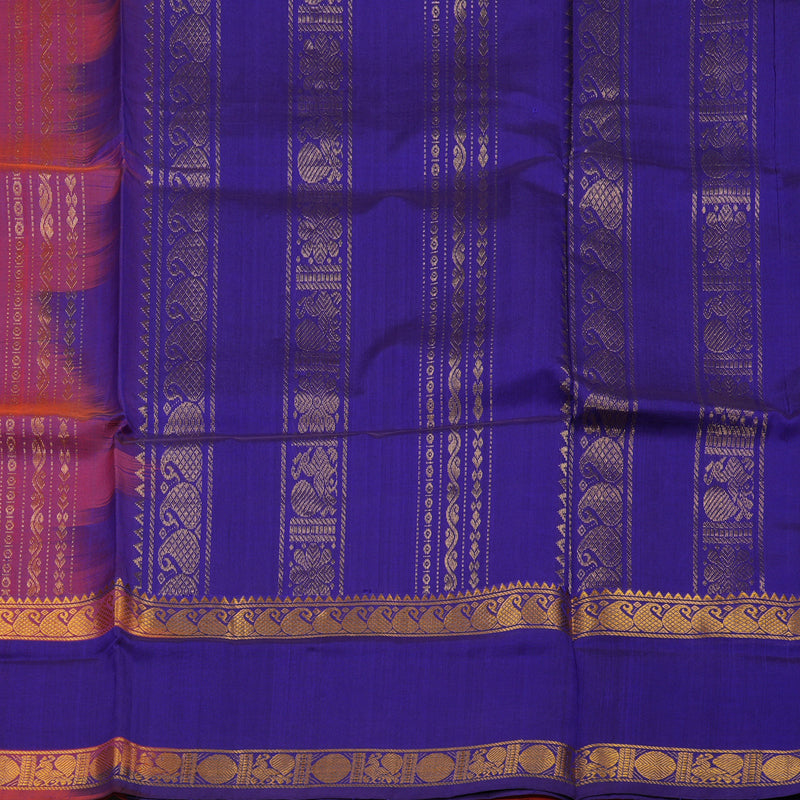 Hayagrivas Pure Silk Cotton Saree in Bright Pink with Royal Blue HBE440G2-5