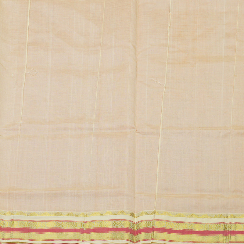 Hayagrivas Handloom Pure Silk Cotton Saree in Mango Yellow with Half White KBE446E1-1