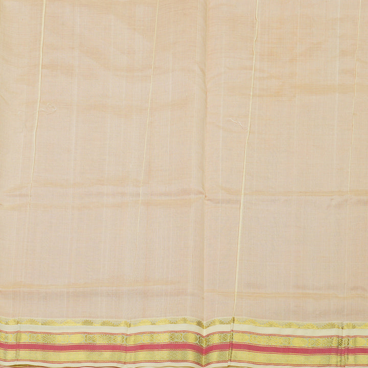 Hayagrivas Handloom Pure Silk Cotton Saree in Mango Yellow with Half White KBE446E1-1