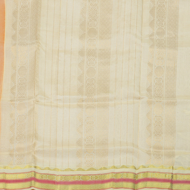 Hayagrivas Handloom Pure Silk Cotton Saree in Mango Yellow with Half White KBE446E1-1