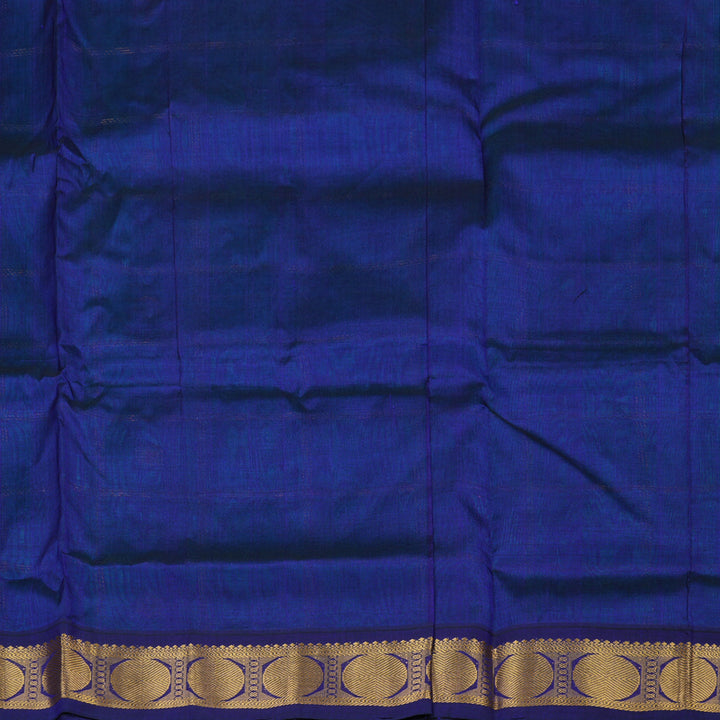 Hayagrivas Pure Silk Cotton Saree in Sea Blue with Blue KBE446E11-12