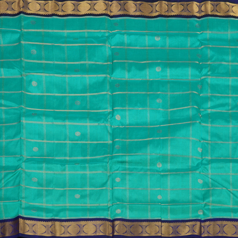 Hayagrivas Pure Silk Cotton Saree in Sea Blue with Blue KBE446E11-12