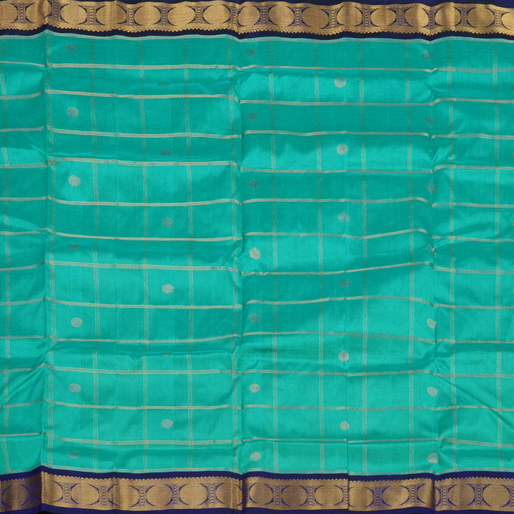 Hayagrivas Pure Silk Cotton Saree in Sea Blue with Blue KBE446E11-12