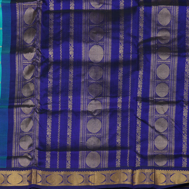 Hayagrivas Pure Silk Cotton Saree in Sea Blue with Blue KBE446E11-12