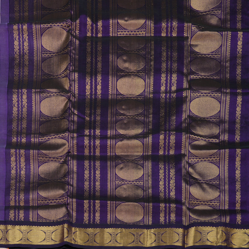 Hayagrivas Handloom Pure Silk Cotton Saree in Lilac with Purple Jari Checks KBE446E11-7