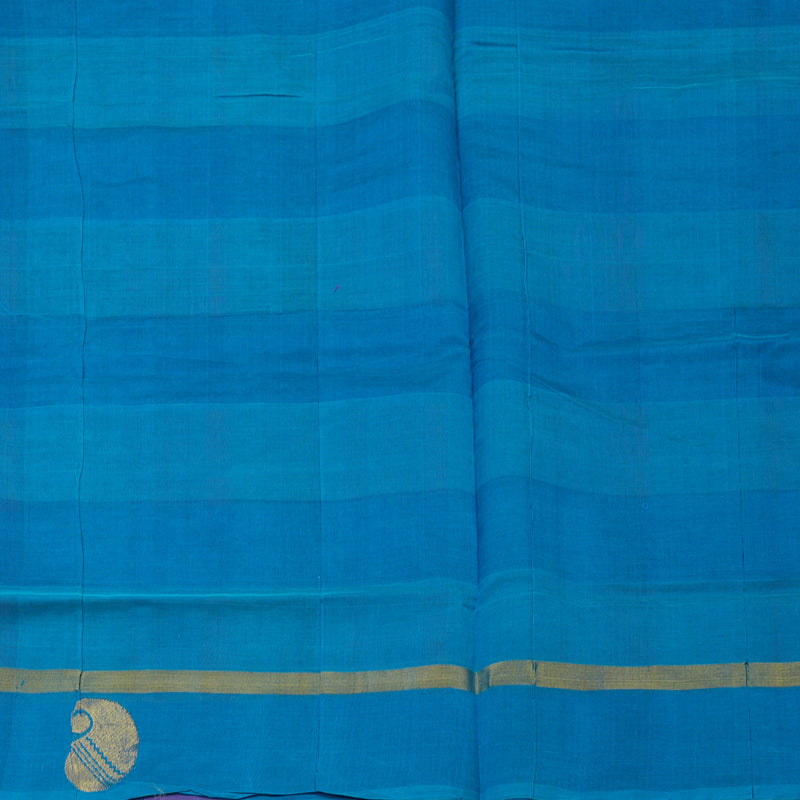 Hayagrivas Multicolour Pure Silk Cotton Saree with Pink & Aqua Blue Border HBE462H1-10
