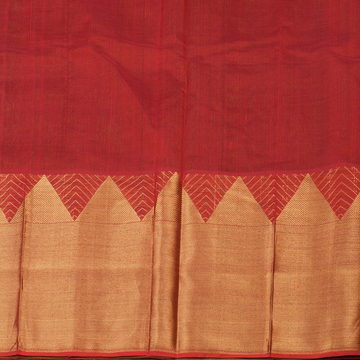 Hayagrivas Green Pure Silk Cotton Saree with Red Border HBE462H2-16