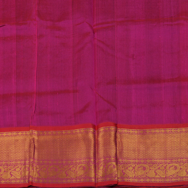 Hayagrivas Midnight Blue Pure Silk Cotton Saree with Red Border HBE462H2-2