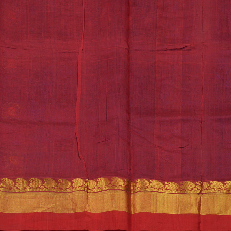 Hayagrivas Royal Blue Pure Silk Cotton Saree with Red Border HBE462H4-15
