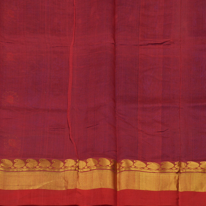 Hayagrivas Royal Blue Pure Silk Cotton Saree with Red Border HBE462H4-15