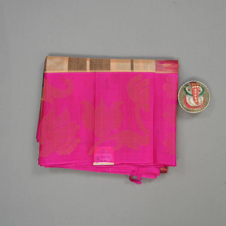 Hayagrivas Multicolour Pure Silk Cotton Saree with Rani Pink Border HBE462H7-15
