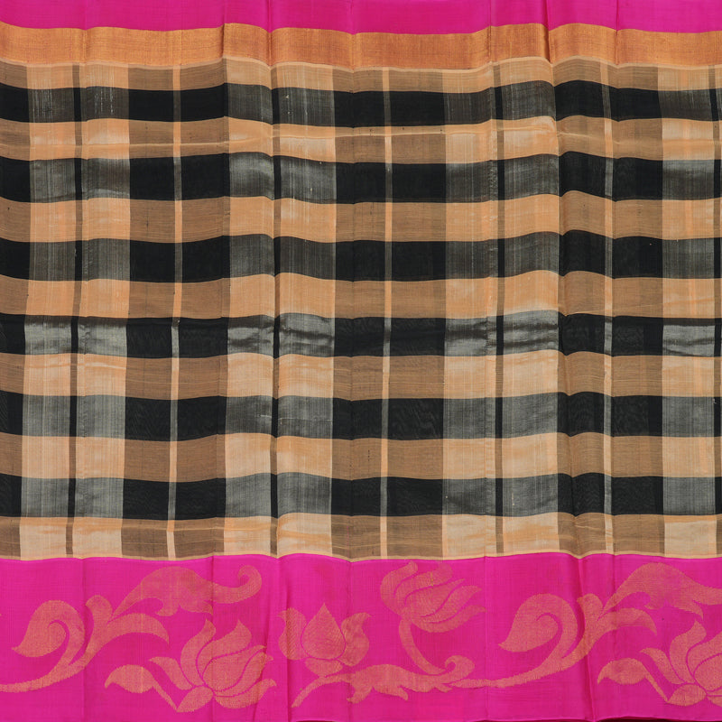Hayagrivas Multicolour Pure Silk Cotton Saree with Rani Pink Border HBE462H7-15