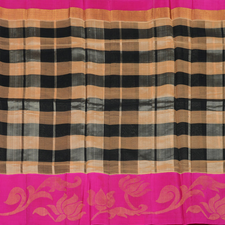 Hayagrivas Multicolour Pure Silk Cotton Saree with Rani Pink Border HBE462H7-15