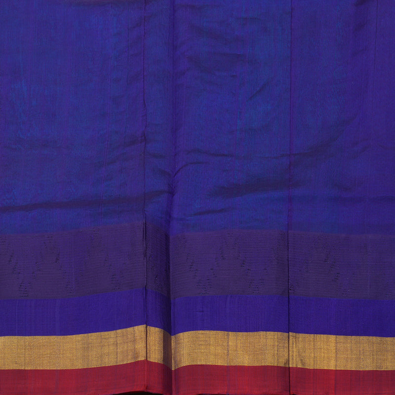 Hayagrivas Aqua Blue Pure Silk Cotton Saree with Multicolour Border HBE462H7-2