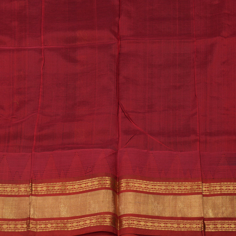 Hayagrivas Bottle Green Pure Silk Cotton Saree with Maroon Border HBE462H7-23