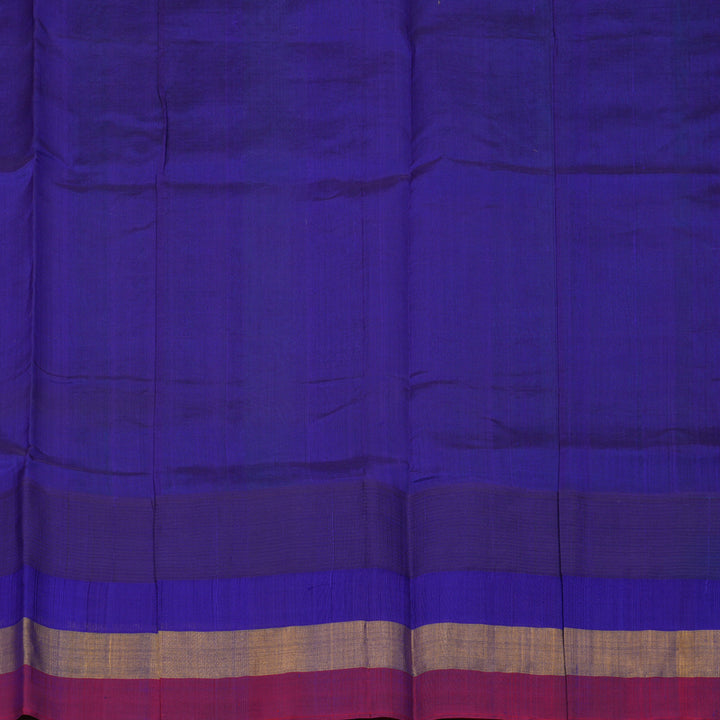 Hayagrivas Pure Silk Cotton Rama Blue Saree with Red Border HBE462H7-32