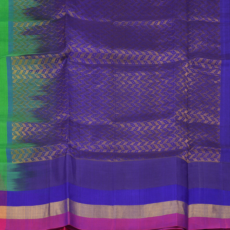 Hayagrivas Parrot Green Pure Silk Cotton Saree with Multicolour Border HBE462H7-56
