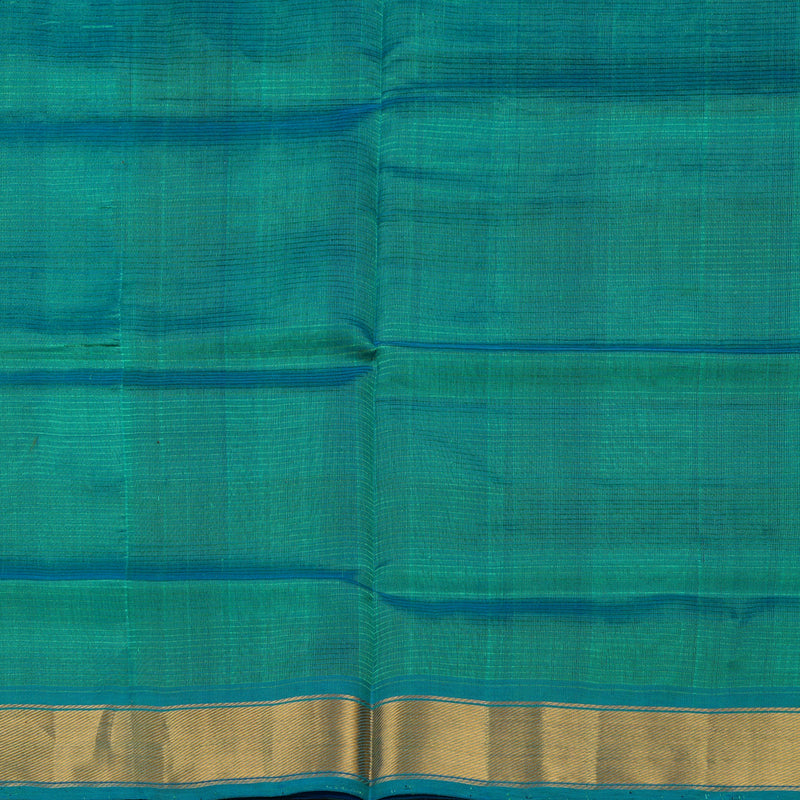 Hayagrivas Handloom Pure Silk Cotton Saree in Sea Blue With Blue Checks HBE527H1-2