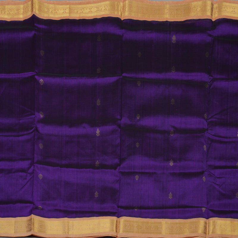 Hayagrivas Pure Silk Cotton Saree in Violet with Sandal border HBE527H18-4