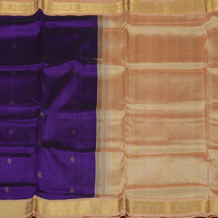 Hayagrivas Pure Silk Cotton Saree in Violet with Sandal border HBE527H18-4