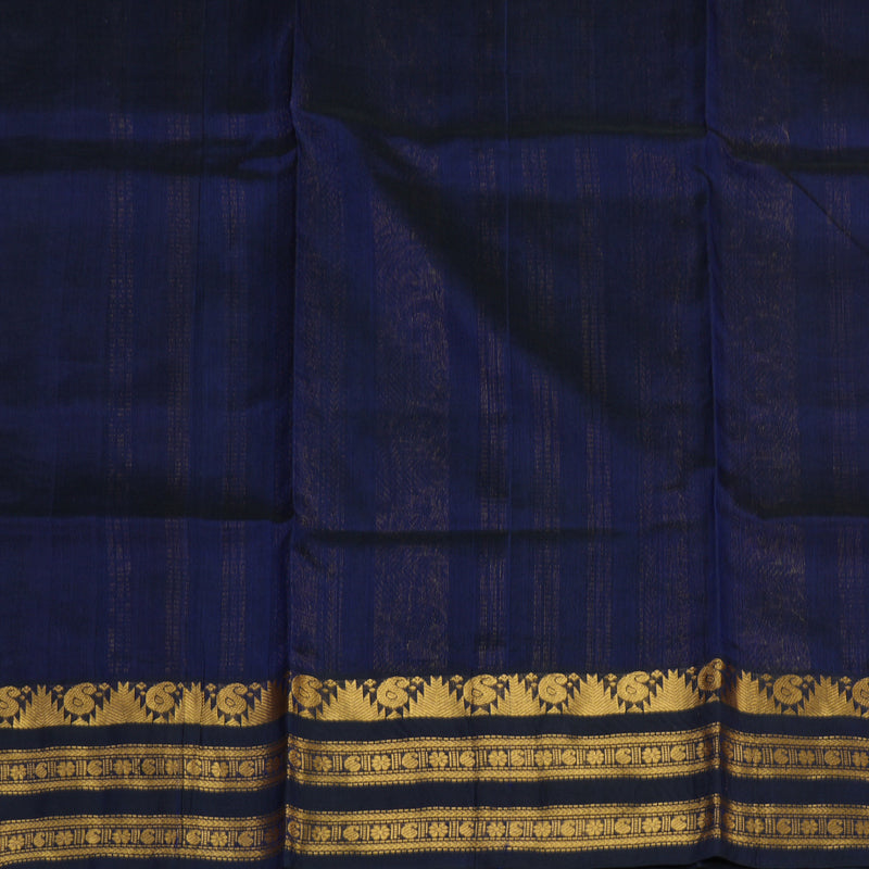 Hayagrivas Handloom Pure Silk Cotton Saree in Orangish Pink with Navy Blue HBE57D1-17