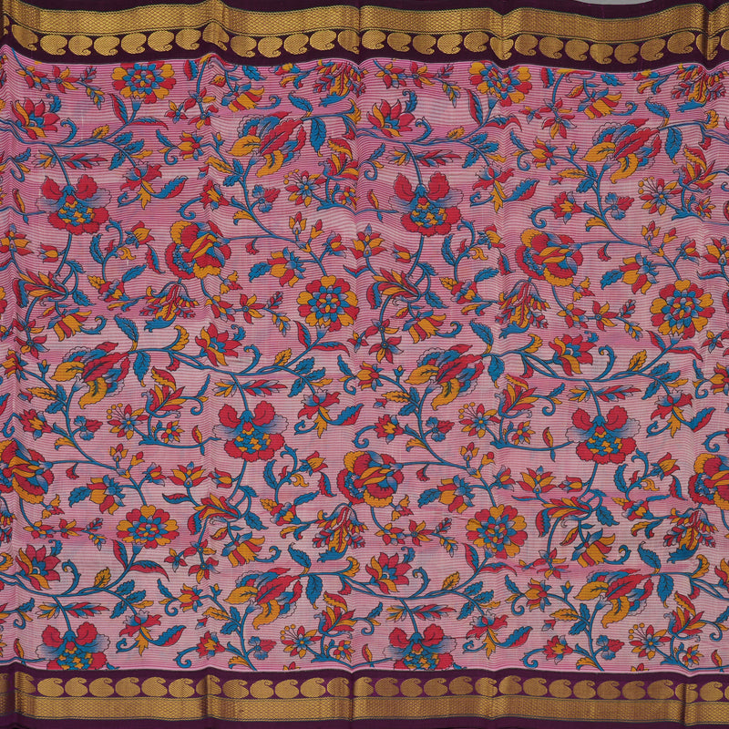 Hayagrivas Pink Pure Printed Silk Cotton Saree HBE57D1-21