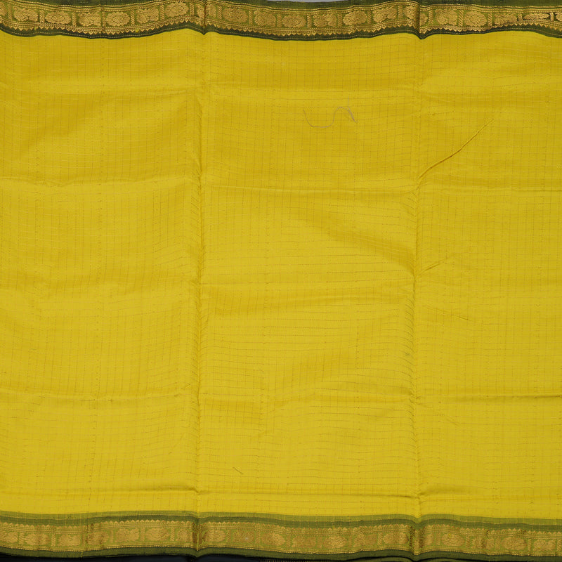 Hayagrivas Lemon Yellow Pure Silk Cotton Saree with Dual Tone Border HBE583H1-13