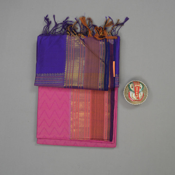 Hayagrivas Pure Kora Silk Cotton Saree in Pink HBE583H2-37