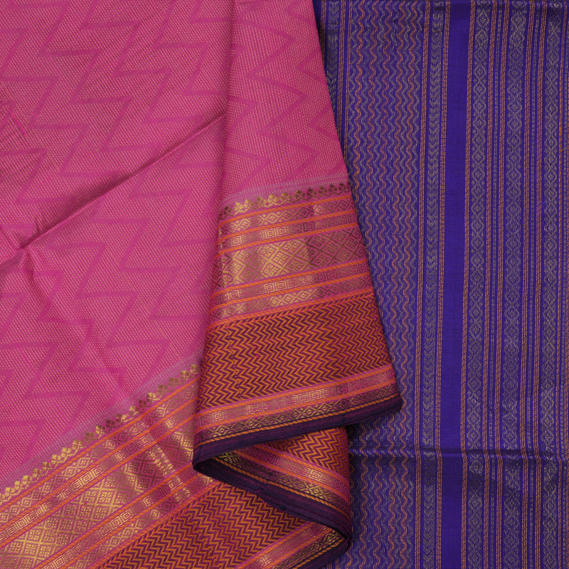 Hayagrivas Pure Kora Silk Cotton Saree in Pink HBE583H2-37