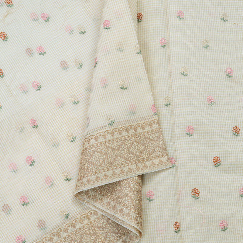 Hayagrivas Handloom Pure cotton saree in Half white HBE82D4-10