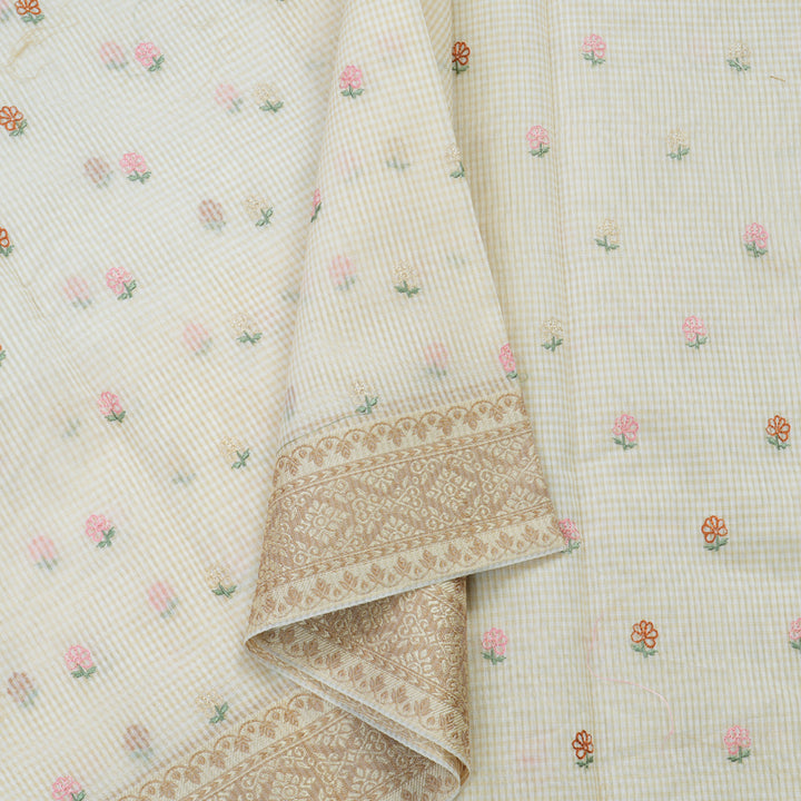 Hayagrivas Handloom Pure cotton saree in Half white HBE82D4-10