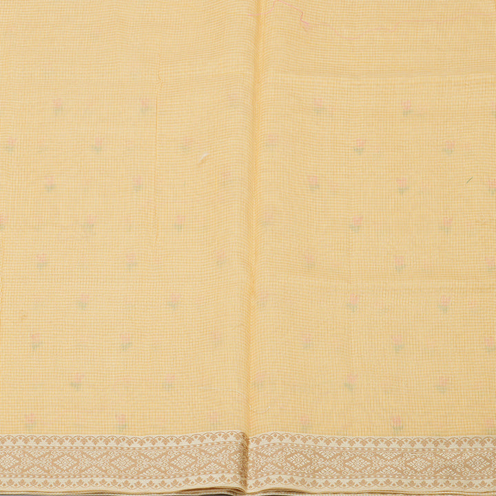 Hayagrivas Handloom Fancy Cotton Saree in Lively Yellow HBE82D4-12