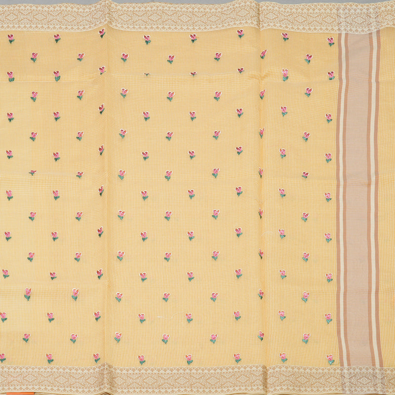 Hayagrivas Handloom Fancy Cotton Saree in Lively Yellow HBE82D4-12