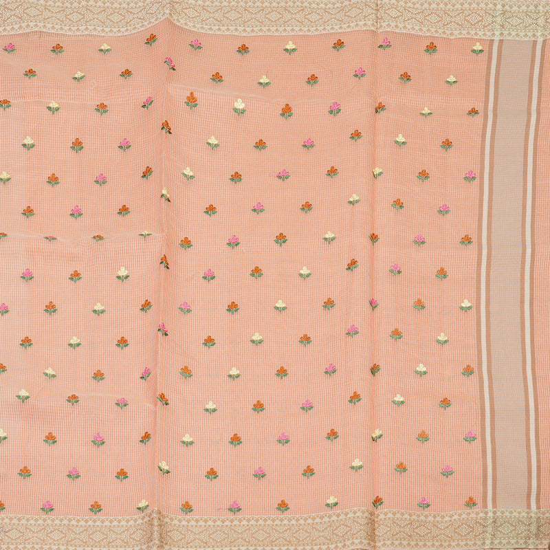 Hayagrivas Handloom Fancy Cotton Saree in Invigorating Peach Pink HBE82D4-13