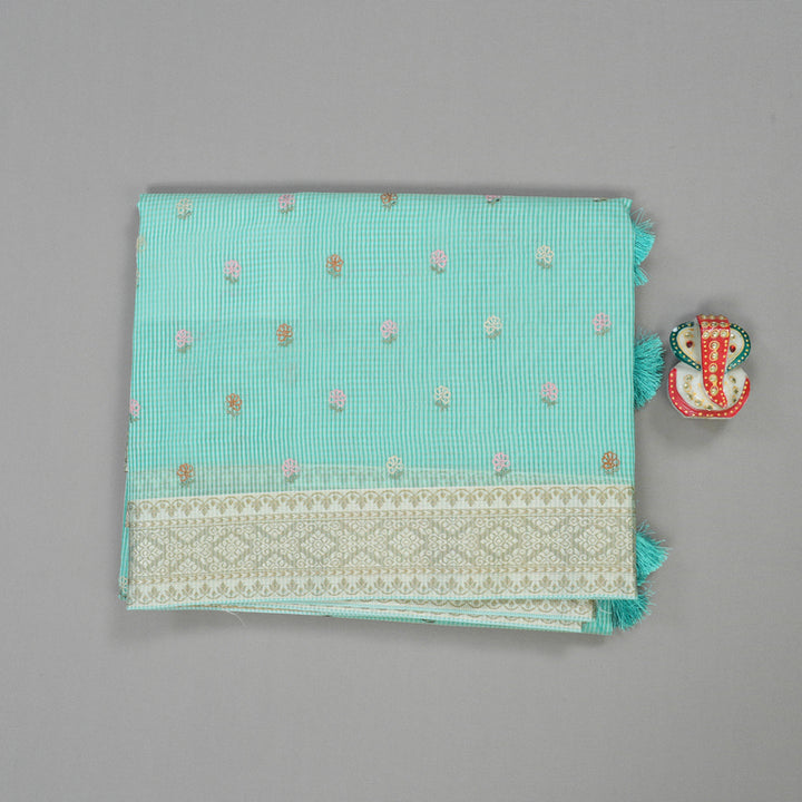 Hayagrivas Handloom Fancy Cotton Saree in Charming Sky Blue HBE82D4-14