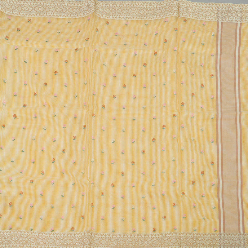Hayagrivas Handloom Fancy Cotton Saree Buttery Yellow HBE82D4-6