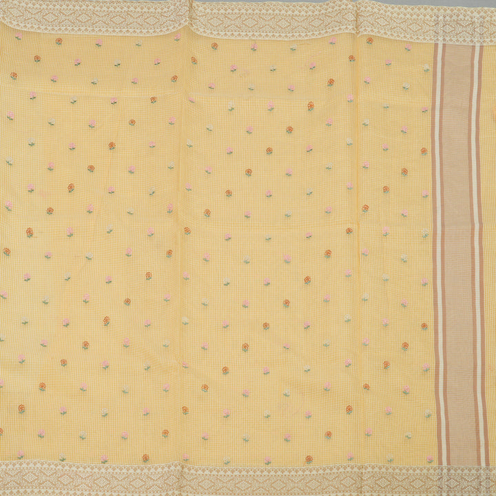 Hayagrivas Handloom Fancy Cotton Saree Buttery Yellow HBE82D4-6