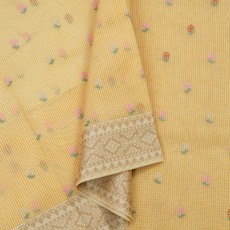 Hayagrivas Handloom Fancy Cotton Saree Buttery Yellow HBE82D4-6