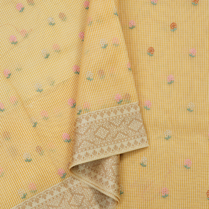 Hayagrivas Handloom Fancy Cotton Saree Buttery Yellow HBE82D4-6