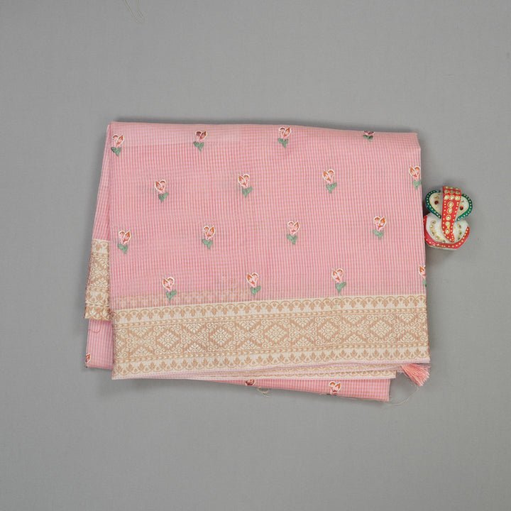 Hayagrivas Handloom Fancy Cotton Saree in Blush-toned Baby Pink HBE82D4-8