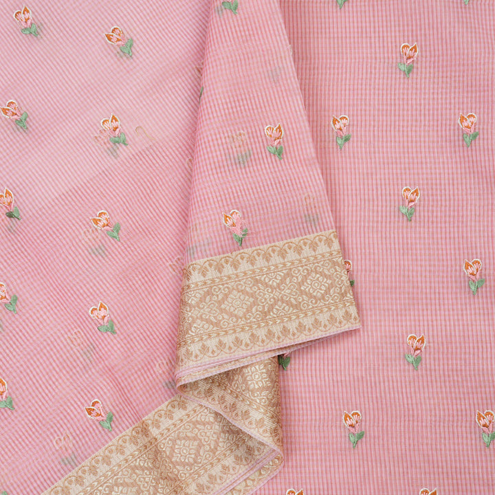 Hayagrivas Handloom Fancy Cotton Saree in Blush-toned Baby Pink HBE82D4-8