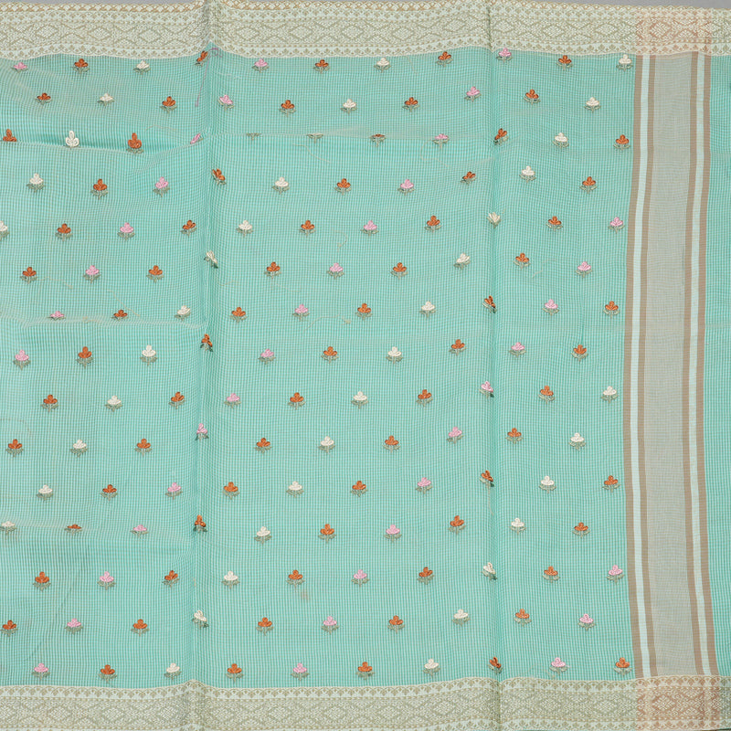 Hayagrivas Handloom Fancy Cotton Saree in Effortless Sky Blue HBE82D4-9