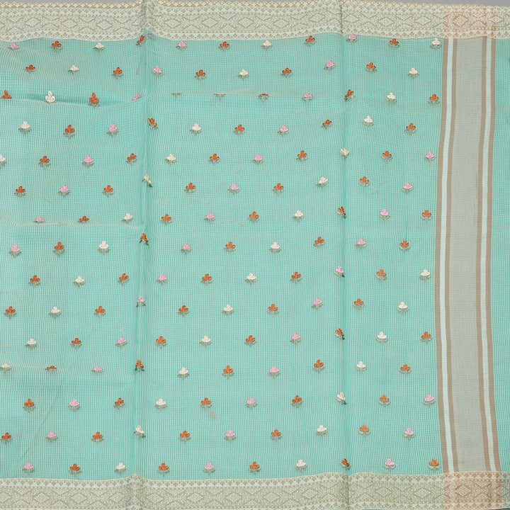 Hayagrivas Handloom Fancy Cotton Saree in Effortless Sky Blue HBE82D4-9