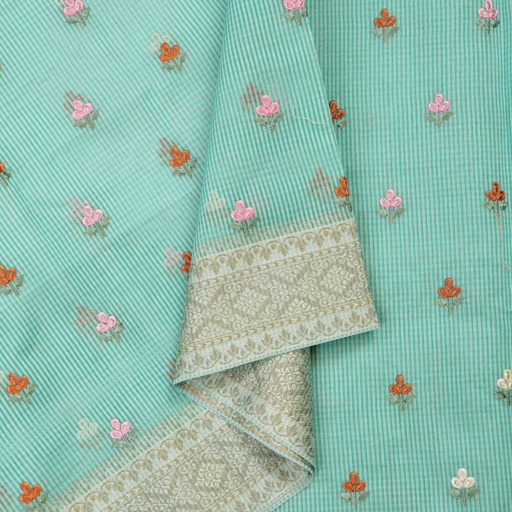 Hayagrivas Handloom Fancy Cotton Saree in Effortless Sky Blue HBE82D4-9