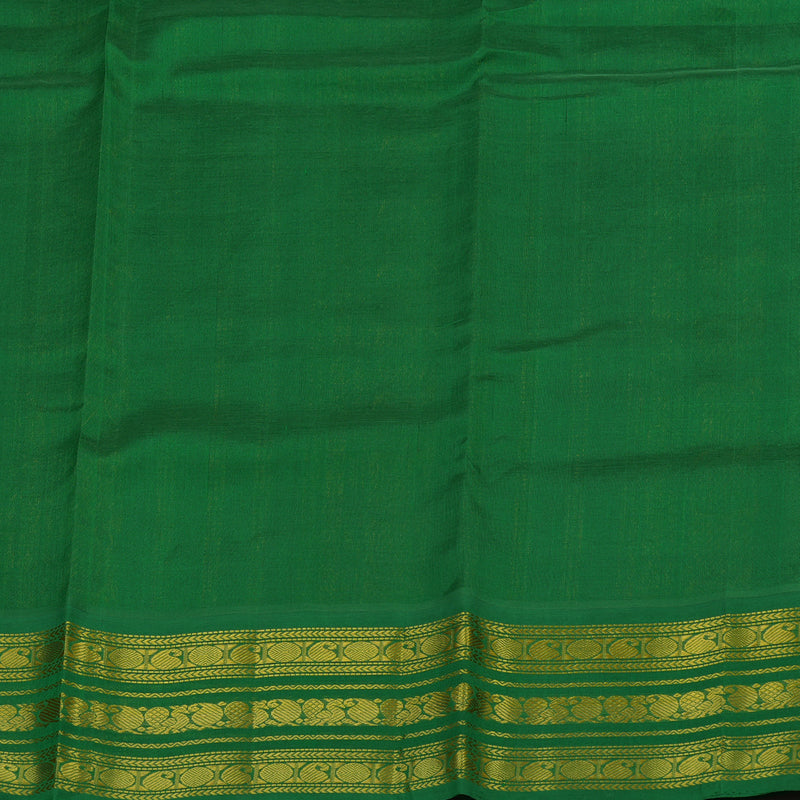 Hayagrivas Pista Green Pure Printed Silk Cotton Saree with Green Border HBE839J10-1