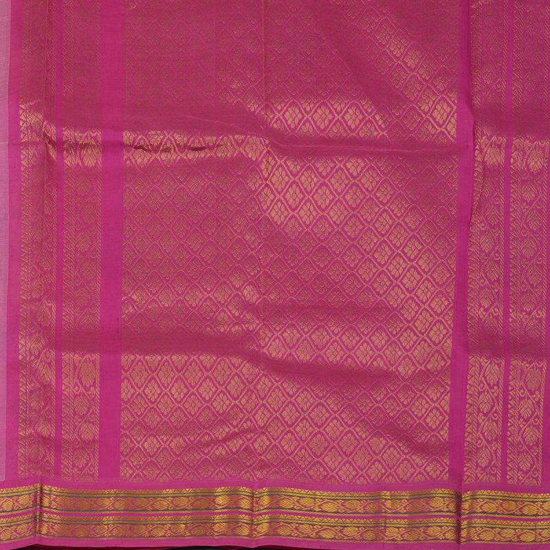 Hayagrivas Half White Pure Printed Silk Cotton Saree HBE839J10-2