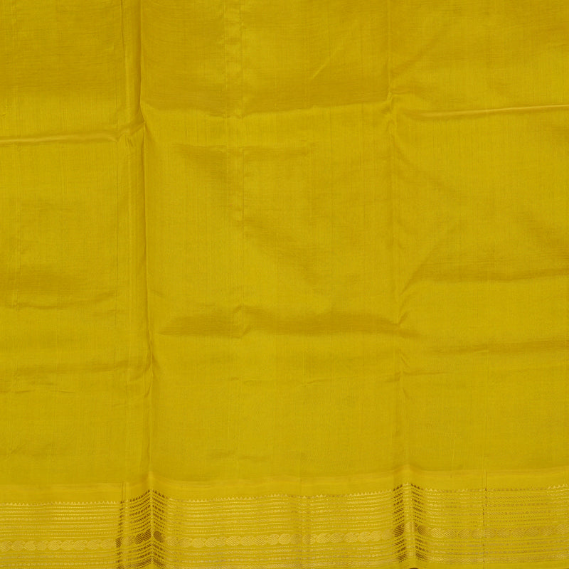 Hayagrivas Red Pure Printed Silk Cotton Saree with Sampanga Yellow Border HBE839J10-5