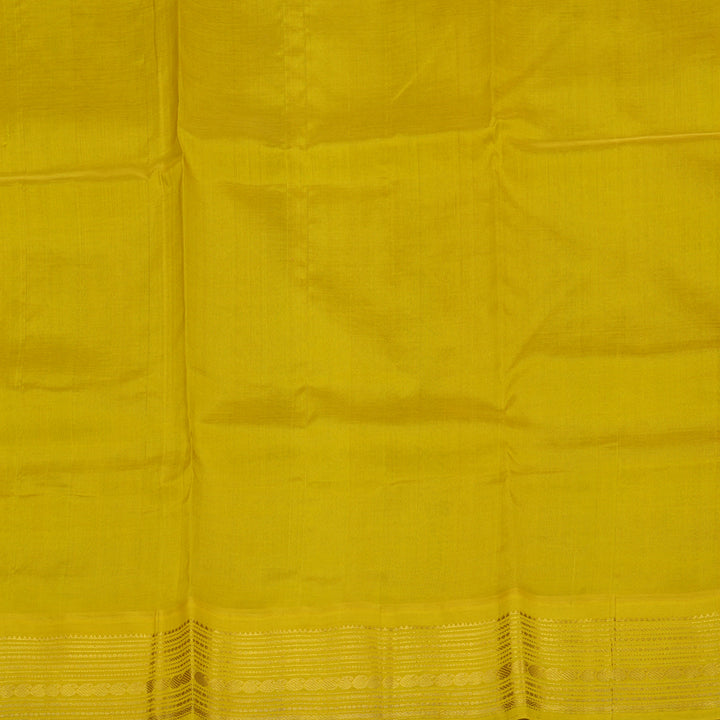 Hayagrivas Red Pure Printed Silk Cotton Saree with Sampanga Yellow Border HBE839J10-5