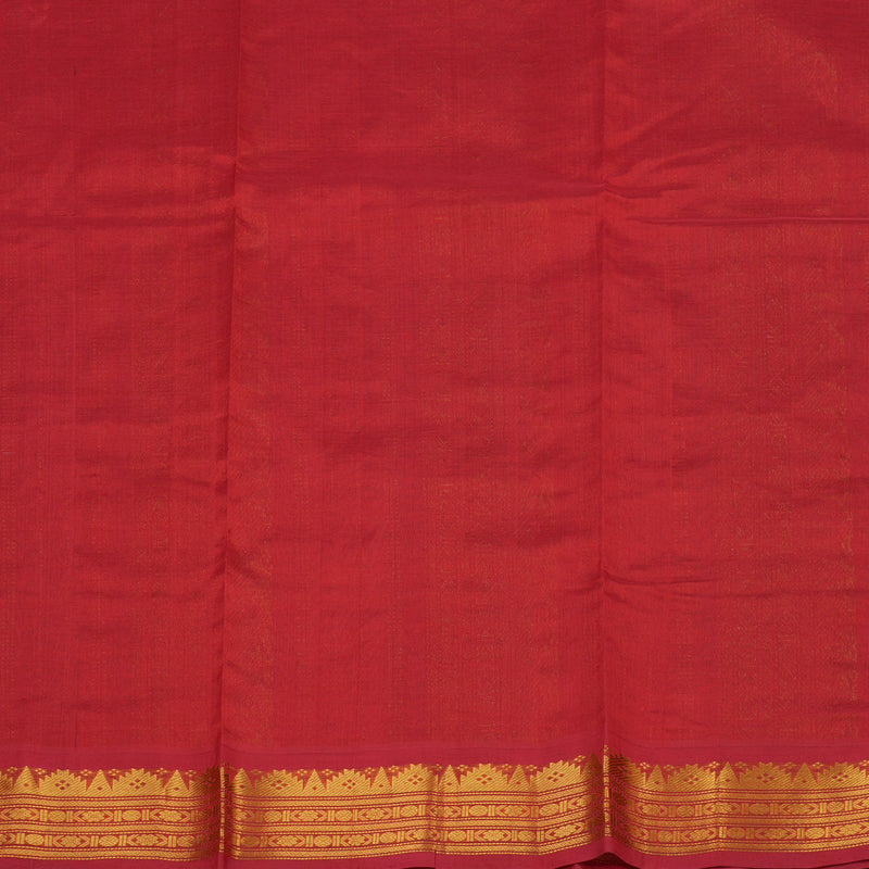 Hayagrivas Powder Green Pure Printed Silk Cotton Saree with Red Border HBE839J10-8