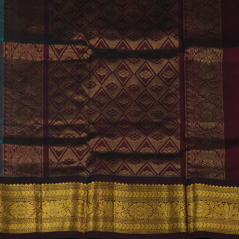 Hayagrivas Mint Green Pure Printed Silk Cotton Saree HBE839J11-2